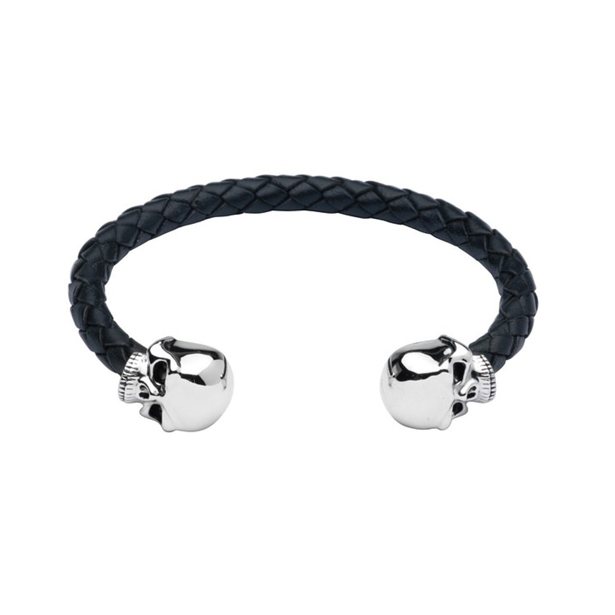 Deakin & Francis Leather Bangle with Skull Head Ends
