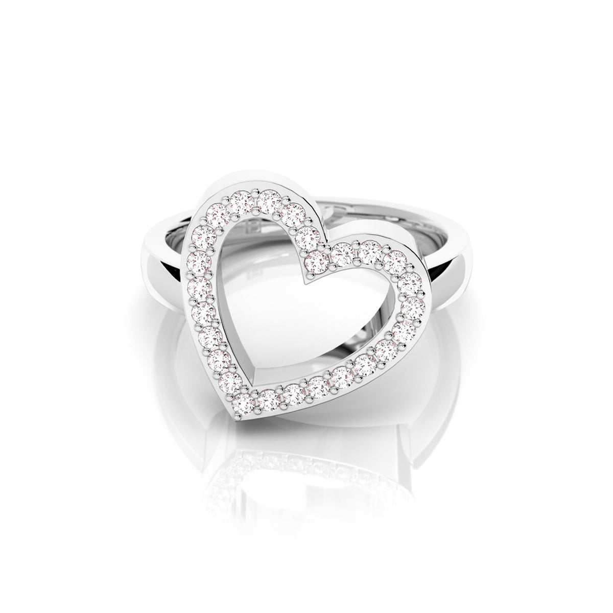 Pave Heart - 9ct Rose Gold, Size L