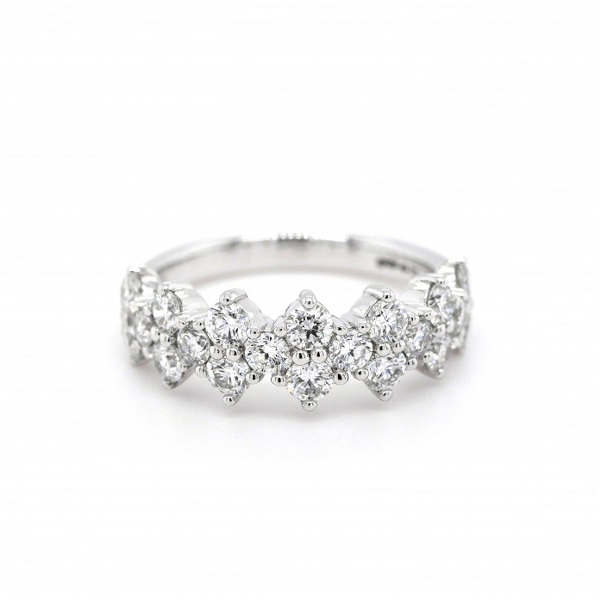 Platinum 3 Row Diamond Eternity Ring - Size N