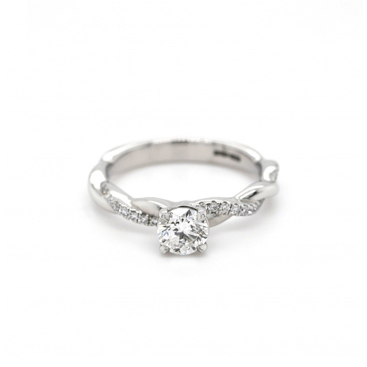 Platinum Twist Design 0.50ct Diamond Ring - Size L