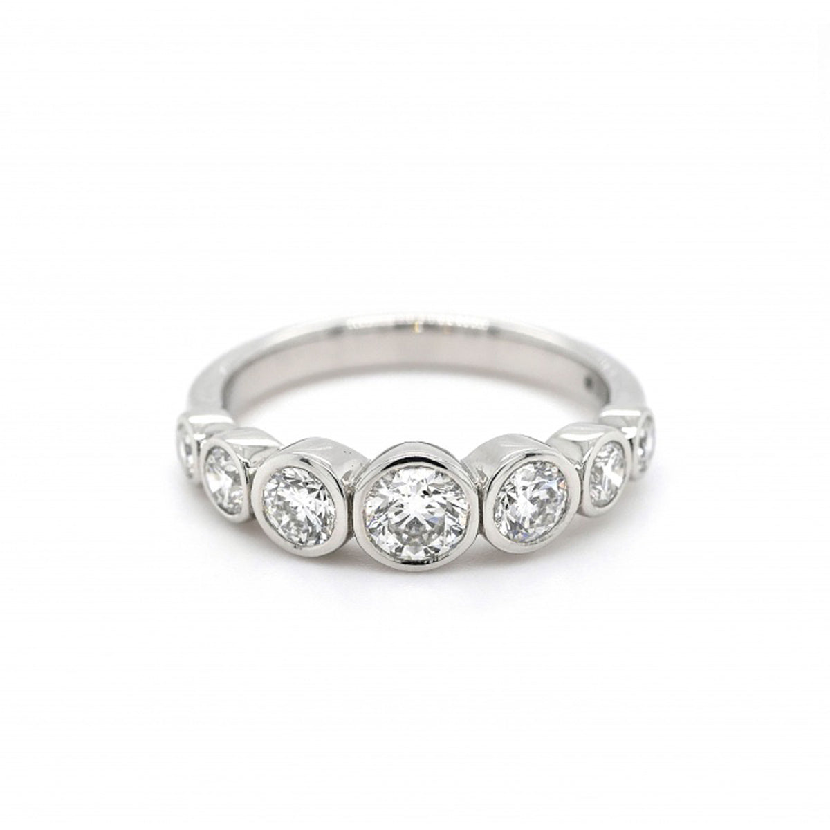 Platinum Diamond Rubover-set Eternity Ring