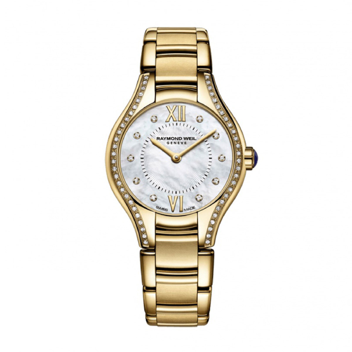 Raymond Weil 'Noemia' Ladies 24mm Yellow Gold Diamond Watch