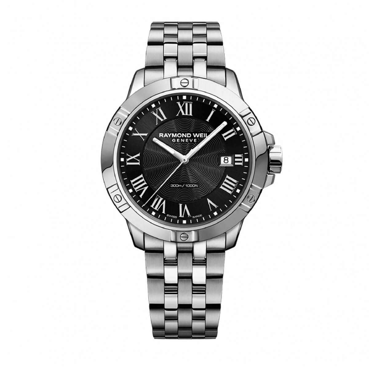 Raymond Weil 'Tango' 42mm Stainless Steel Black Dial Watch