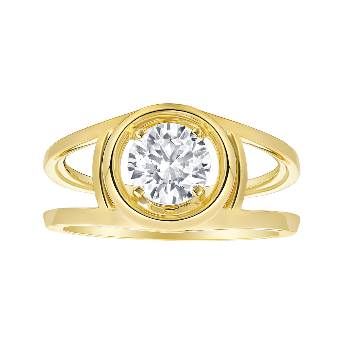 Smiling Rocks 9ct Yellow Gold Double Band Lab Grown Diamond Ring