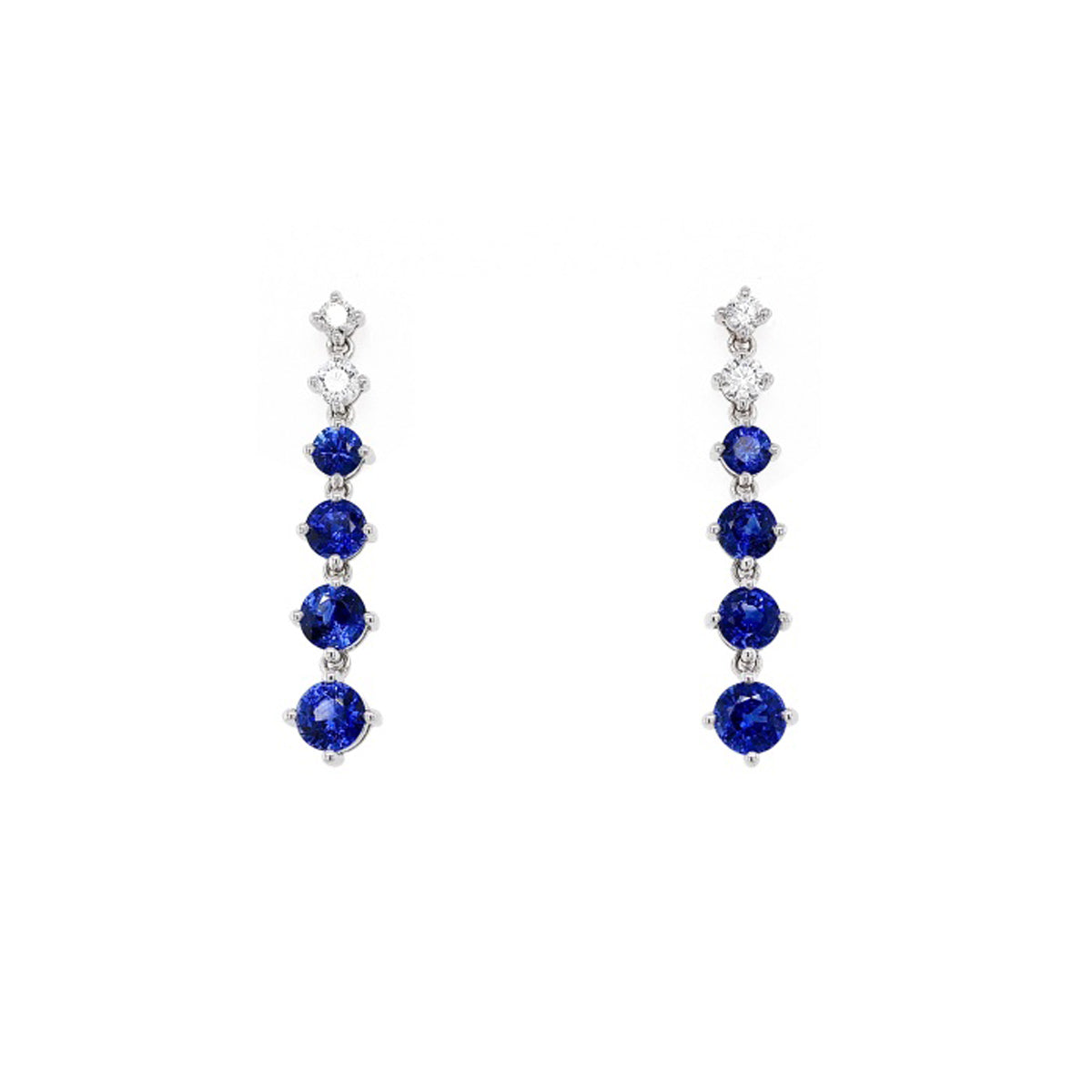 Sapphire and Diamond Drop Earrings