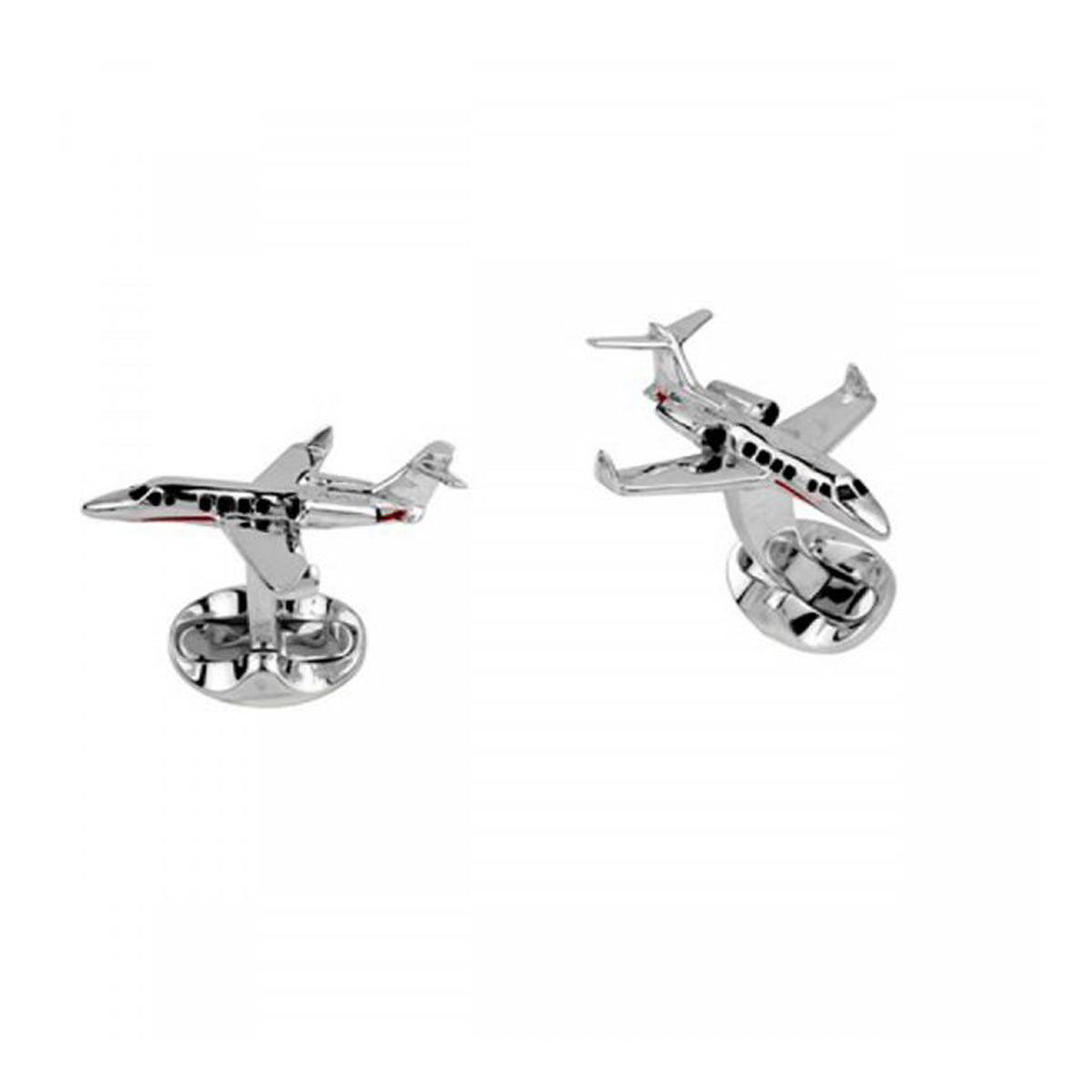 A pair of Sterling Silver Jet Cufflinks
