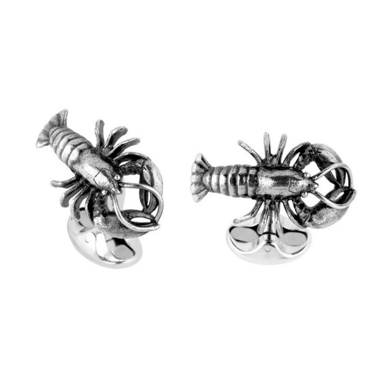A pair of Sterling Silver Springback Lobster Cufflinks