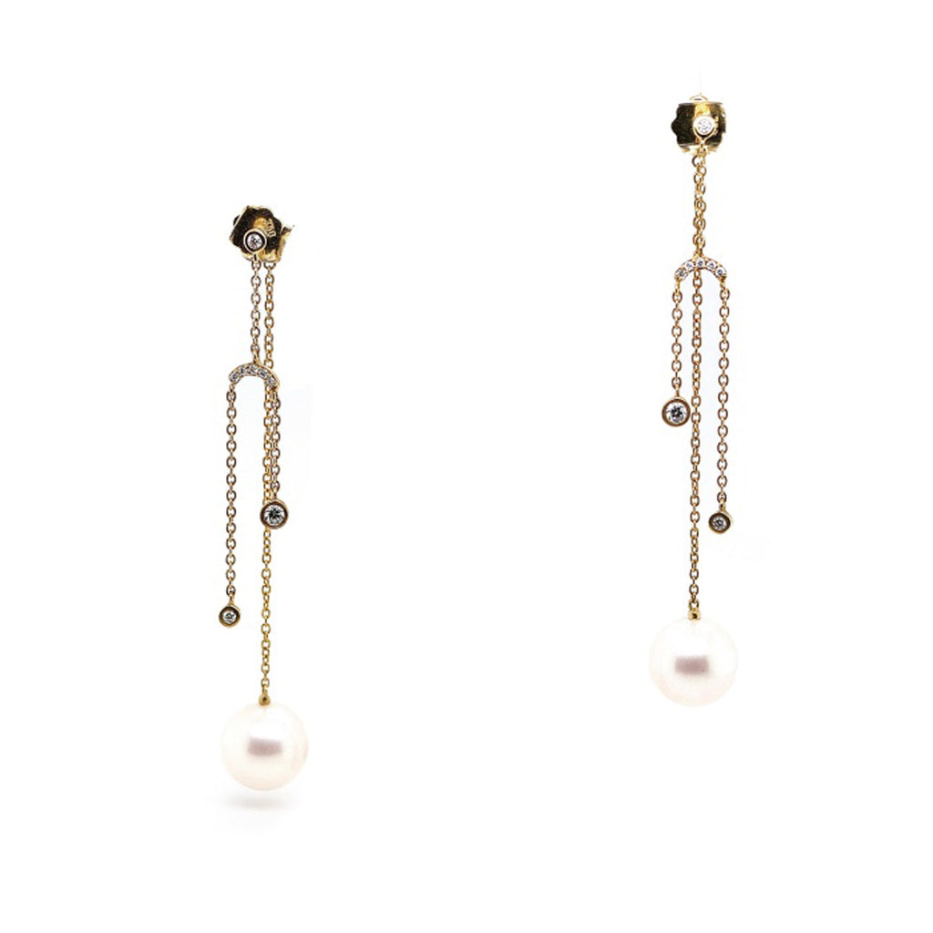 YOKO London 18ct Yellow Gold Freshwater Pearl Drop Earrings – BALDWIN ...