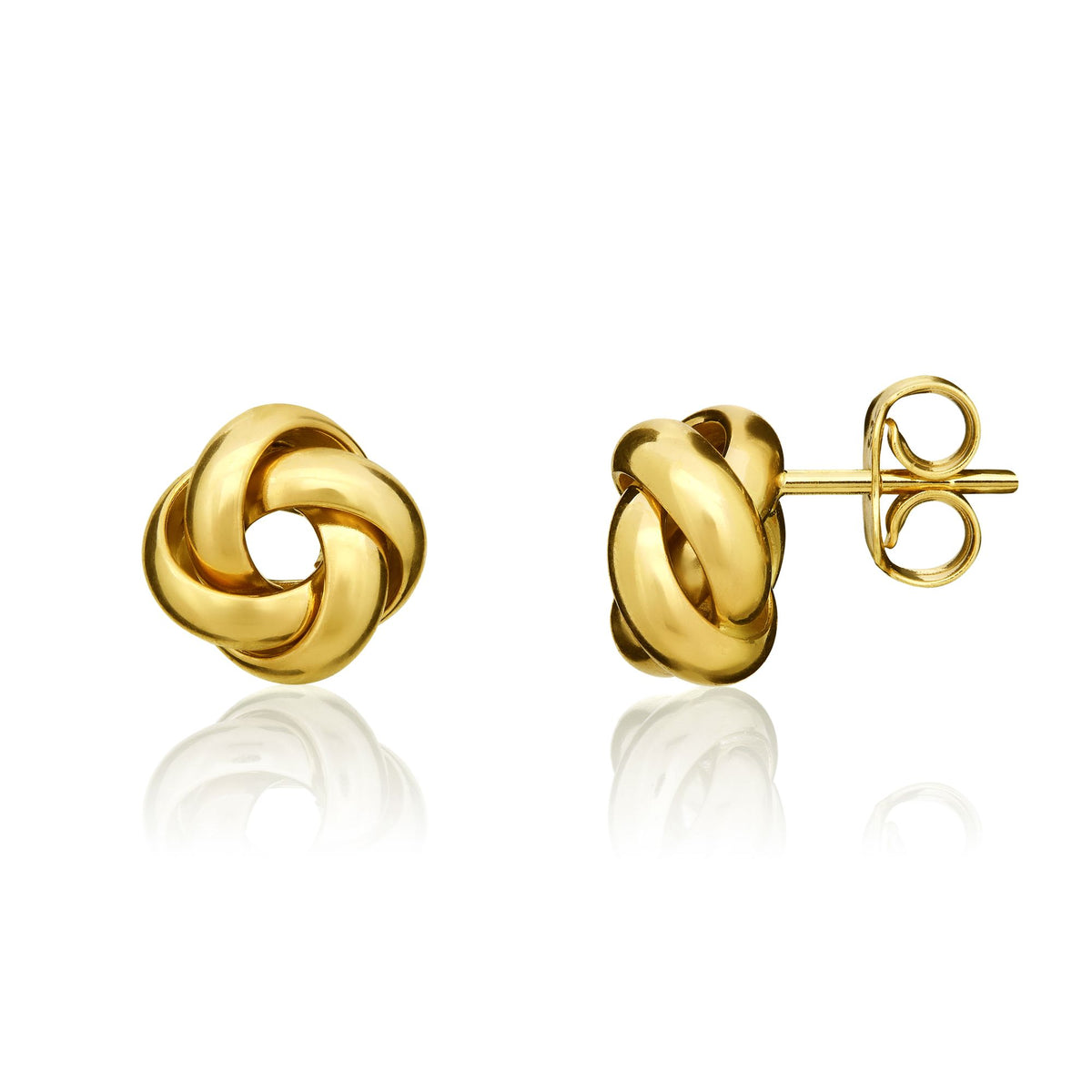 9CT Yellow Gold Polished 4 Strand 8MM Knot Earrings