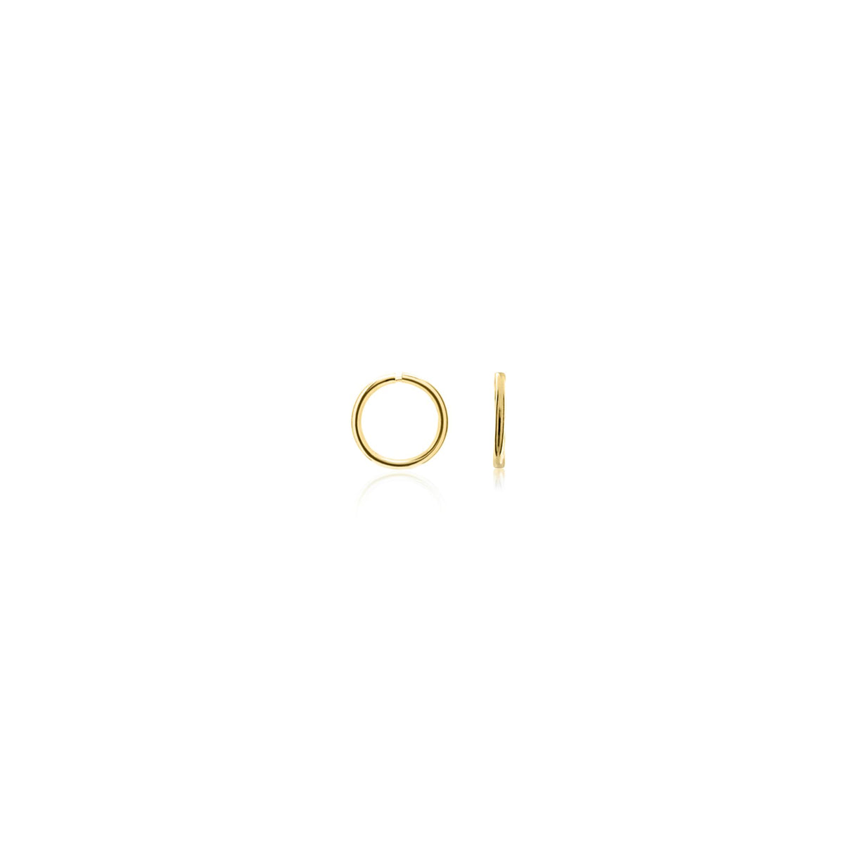 9CT Yellow Gold Thin Sleeper Hoop Earrings. 13MM Diameter