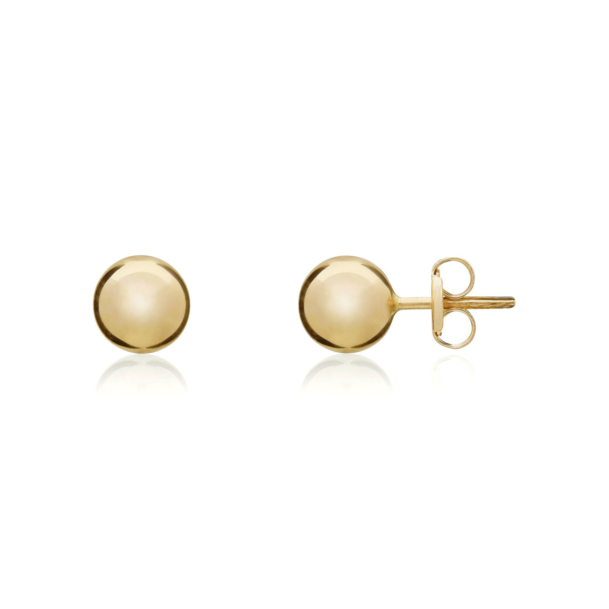 18CT Yellow Gold 6MM Polished Ball Studs