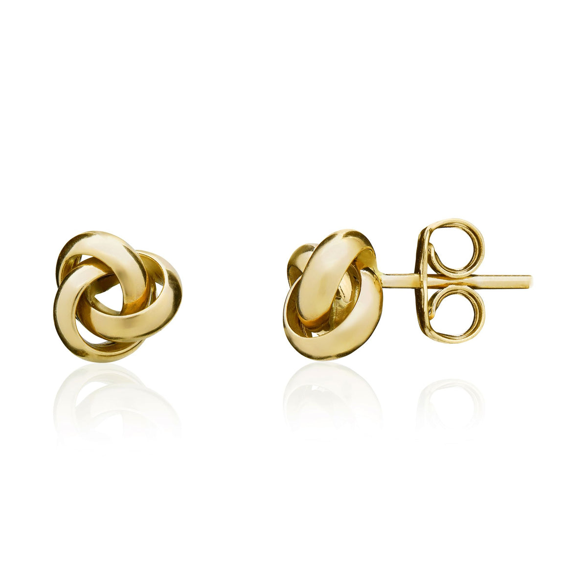 9CT Yellow Gold Polished 3 Row Small Knot Earrings