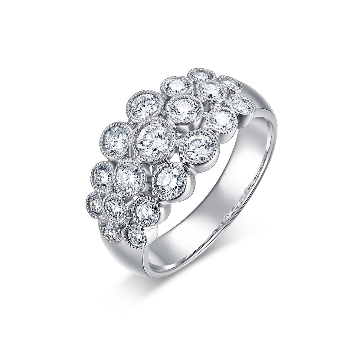 18WG DIAMOND 'CLUSTER' BUBBLE RING