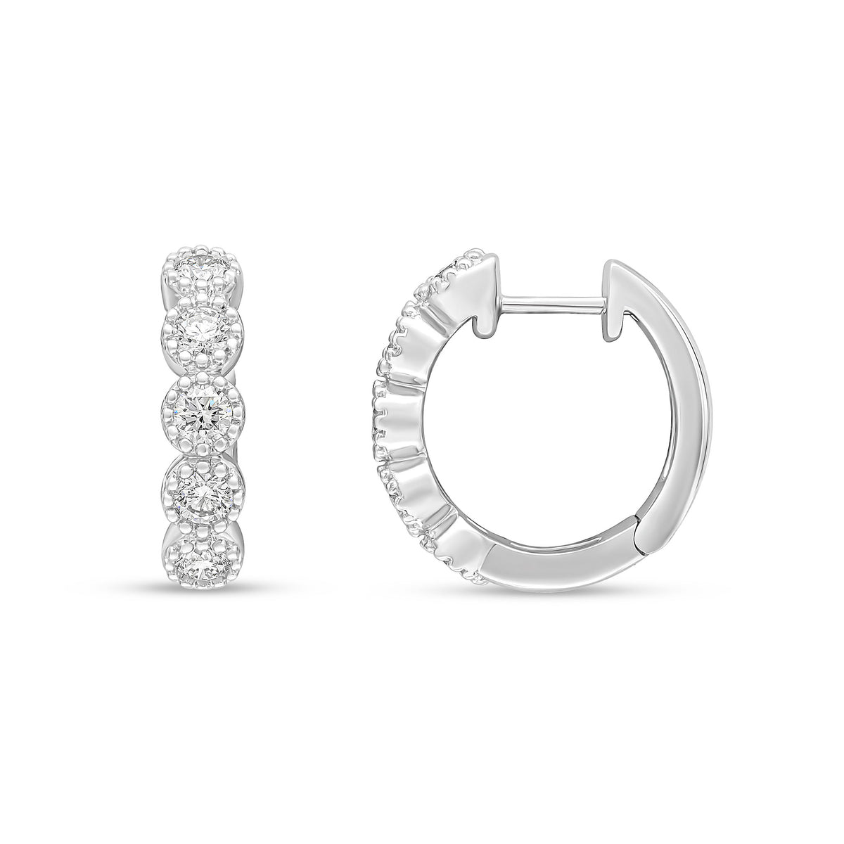 18WG DIA M'GRAIN HOOPS