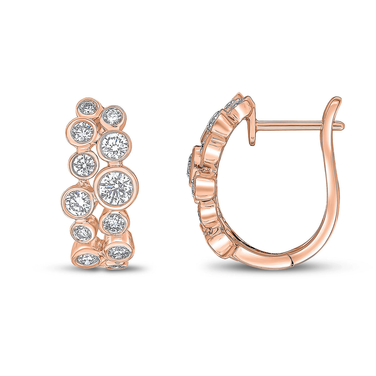18RG DIA BUBBLE HOOP EARRINGS