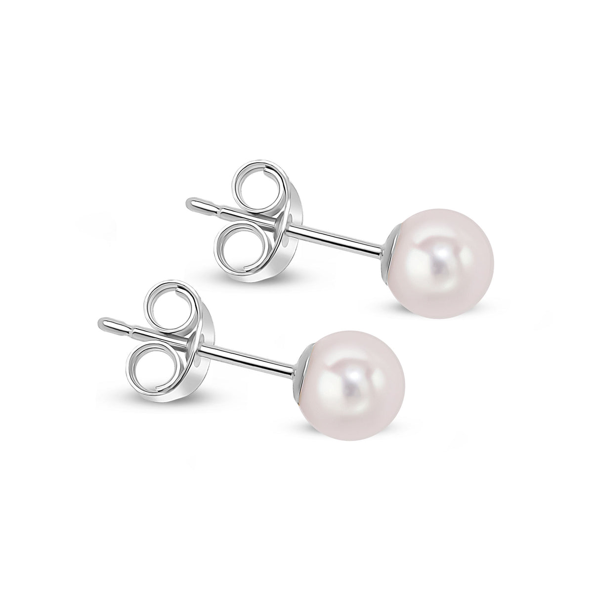 18WG 5MM AKOYA PEARL STUD EARRINGS