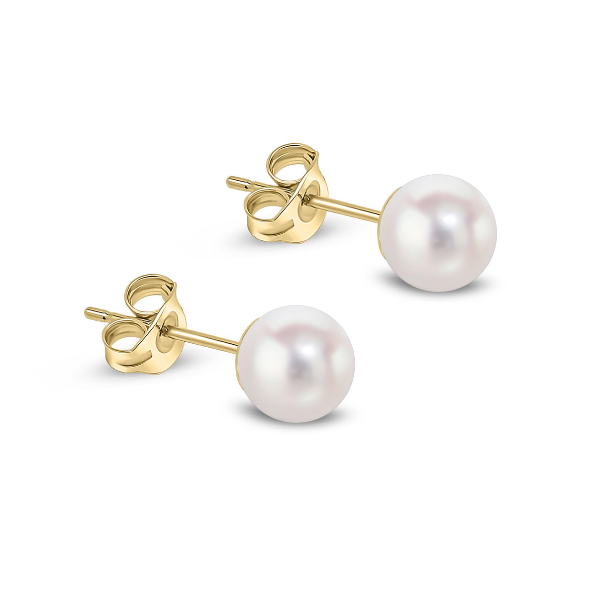 18CT YG 6.5-7MM AKOYA STUD EARRINGS