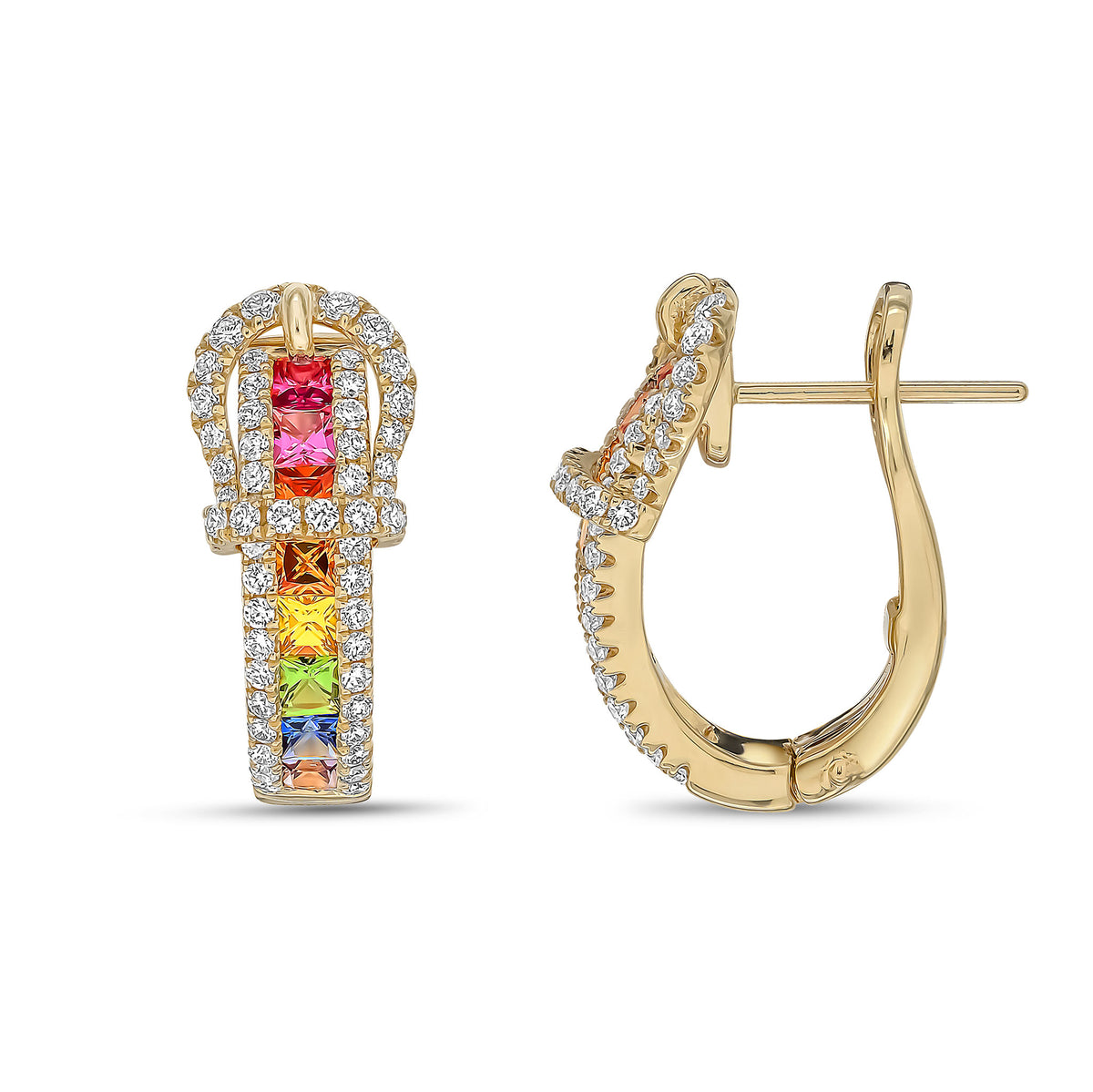 18YG M-SAP&DIA BUCKLE EAR