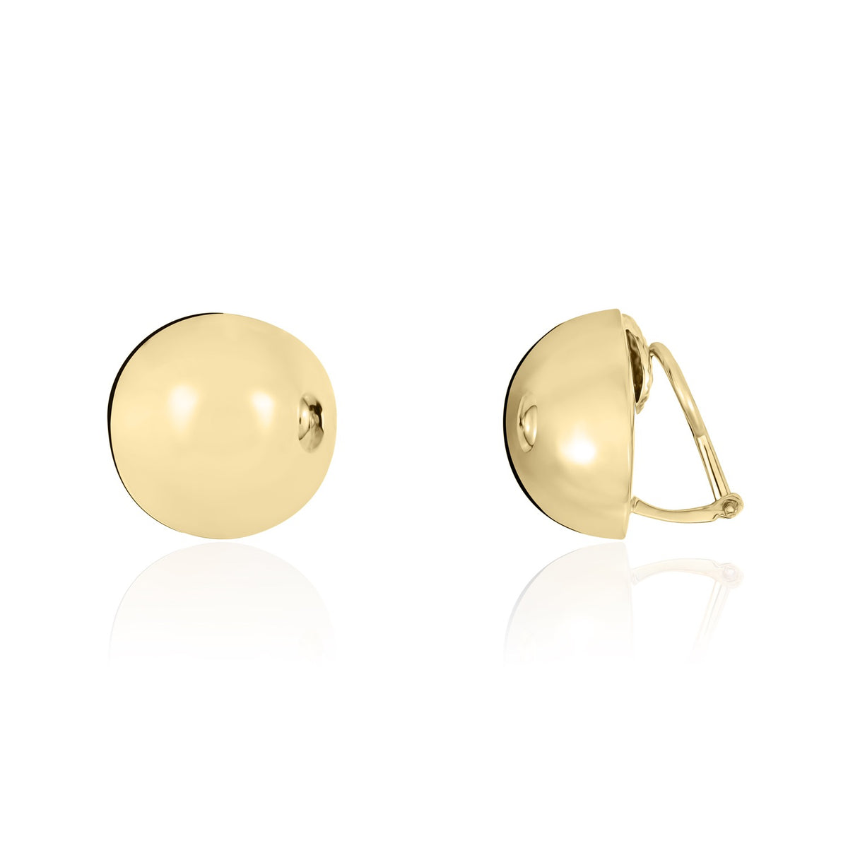 9YG POLISHED DOME EARCLIP
