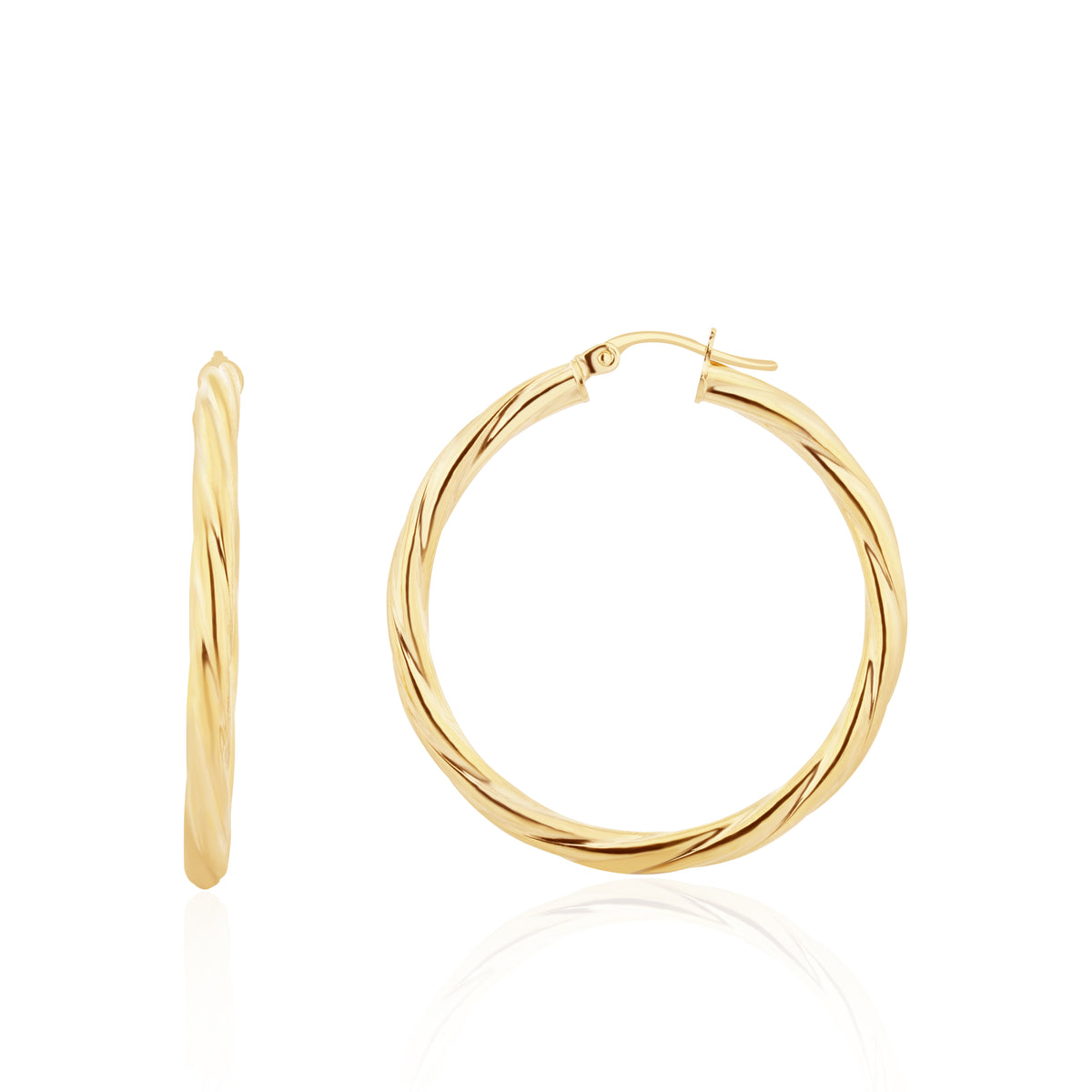9CT YG TWISTED TUBE HOOP. * OFFER  ALTERNATIVE 10-05-402 *