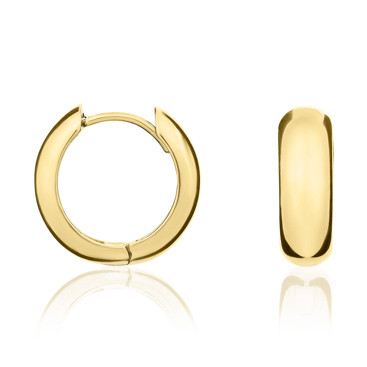 9CT YG POLISHED ROUNDED HUGGY EARRINGS