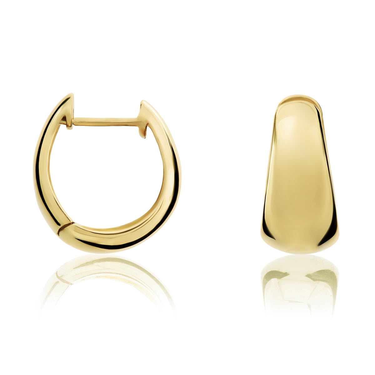 9CT YG POLISHED TAPERED HUGGY EARRINGS
