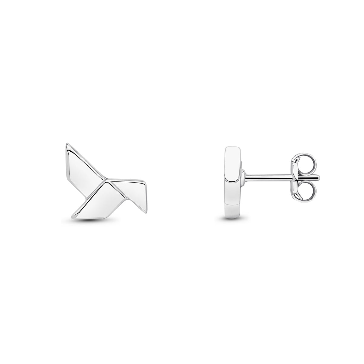 9CT WG LARGE POLISHED 'ORIGAMI' EARRINGS