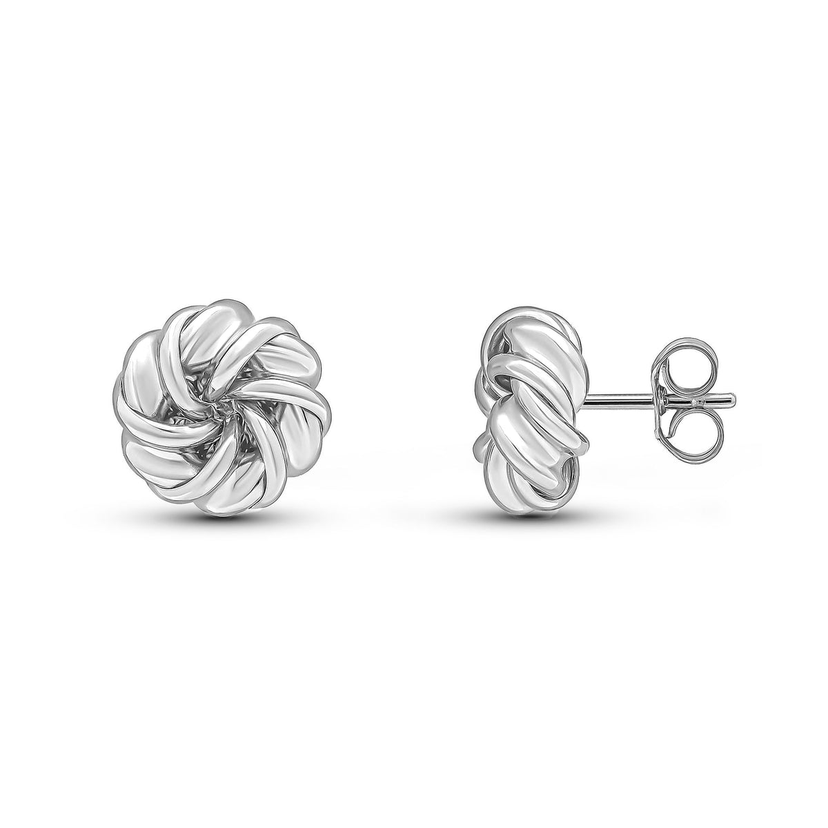 9CT WG GOLD RIBBON/SWIRL STUD EARRINGS