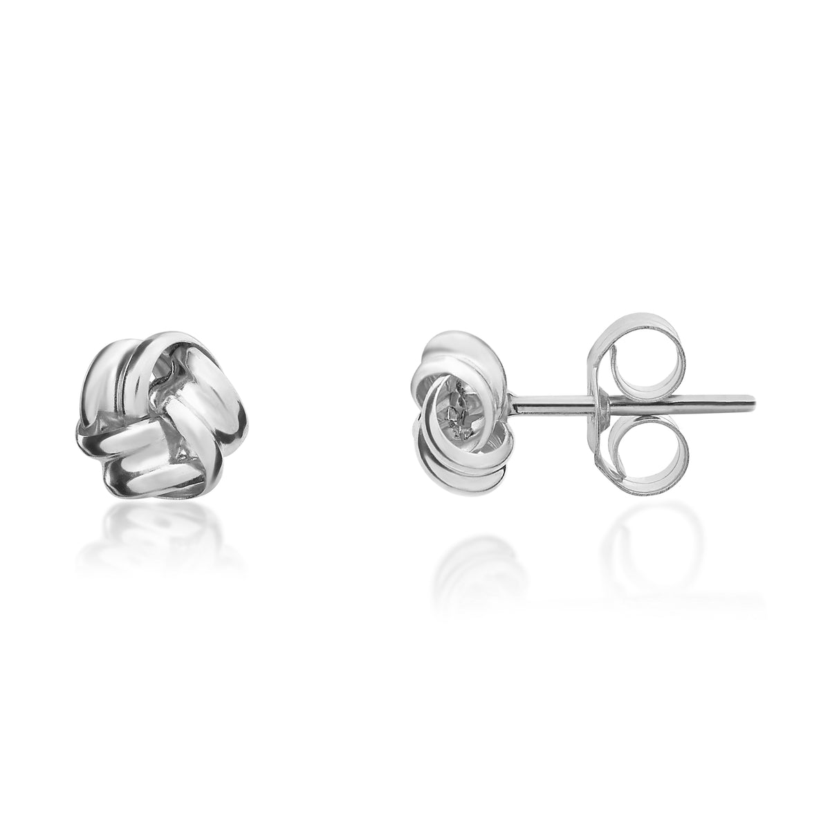9CT WG SMALL RIBBON KNOT STUD EARRINGS