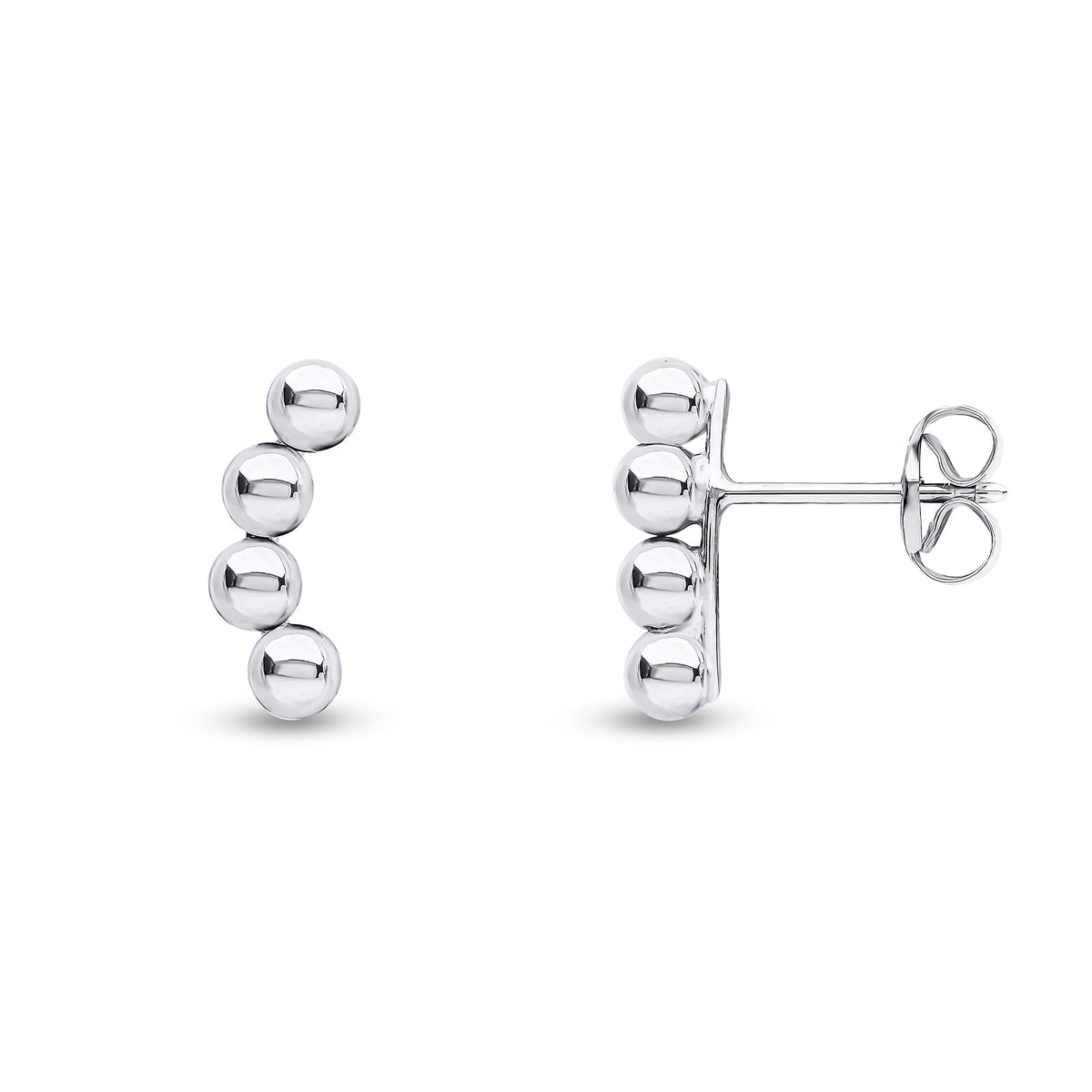 9CT WG CURVED 3MM BALLS EARRINGS