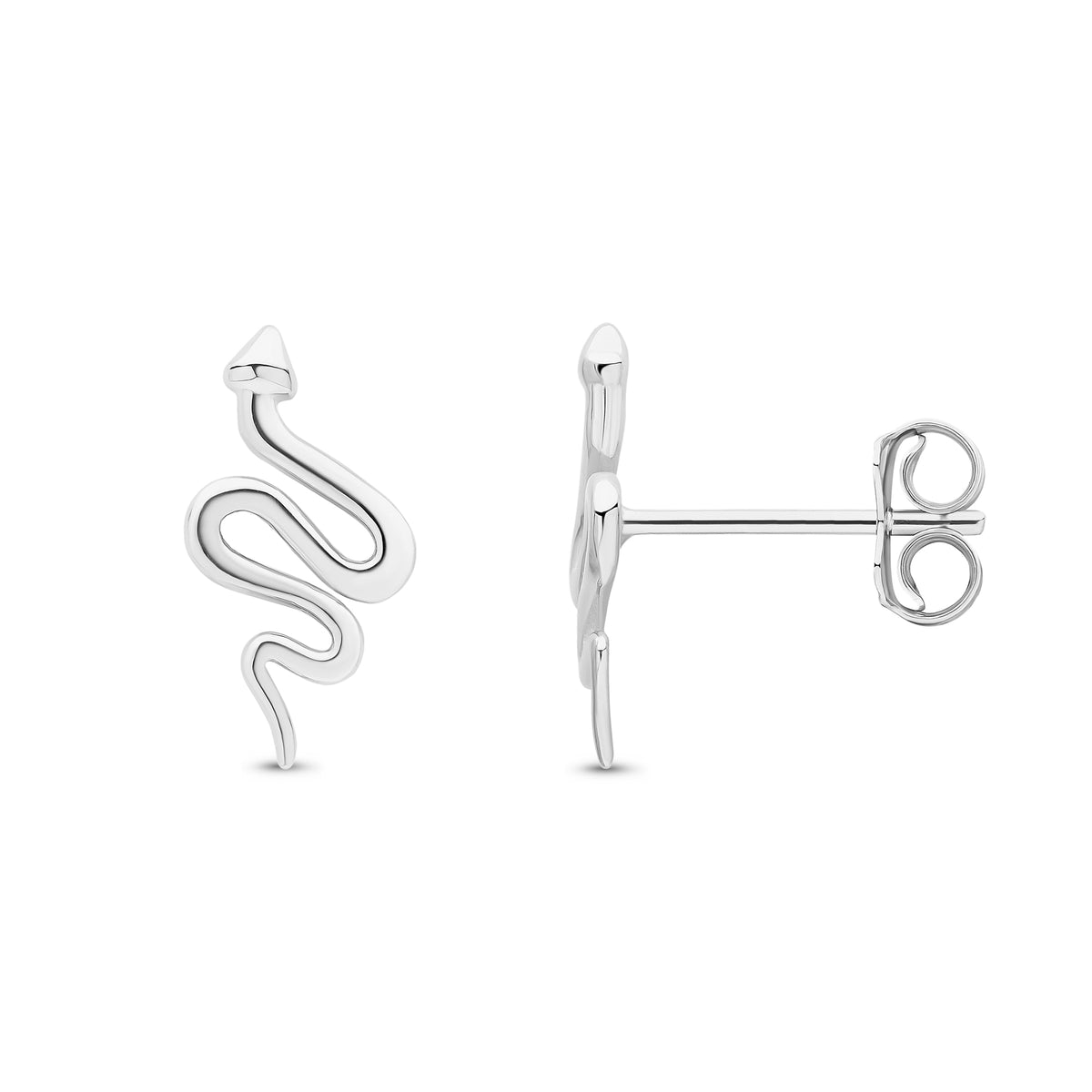 9CT WG POLISHED SNAKE STUD EARRINGS