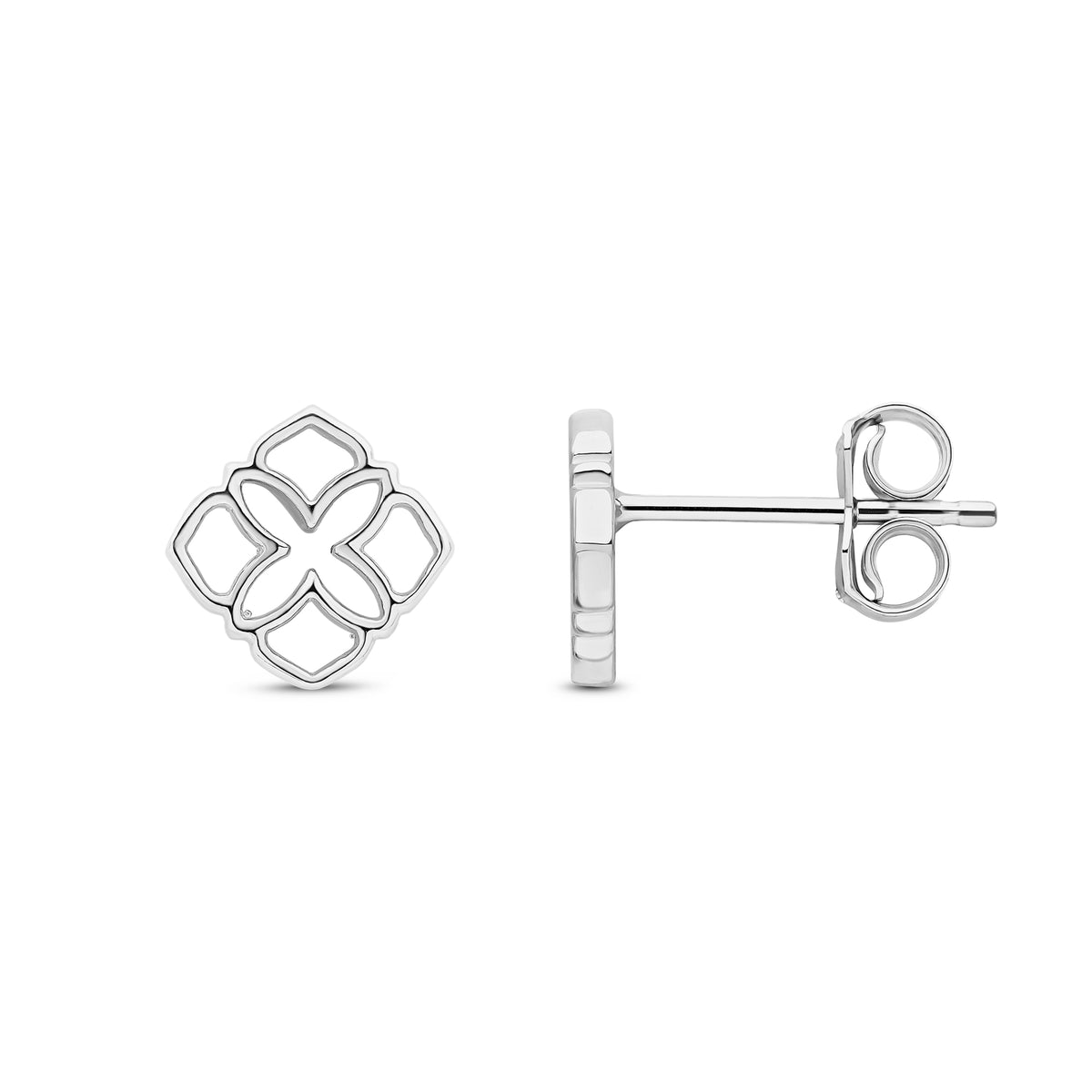9CT WG CUSHION-SHAPE OPENWORK STUD EARRINGS
