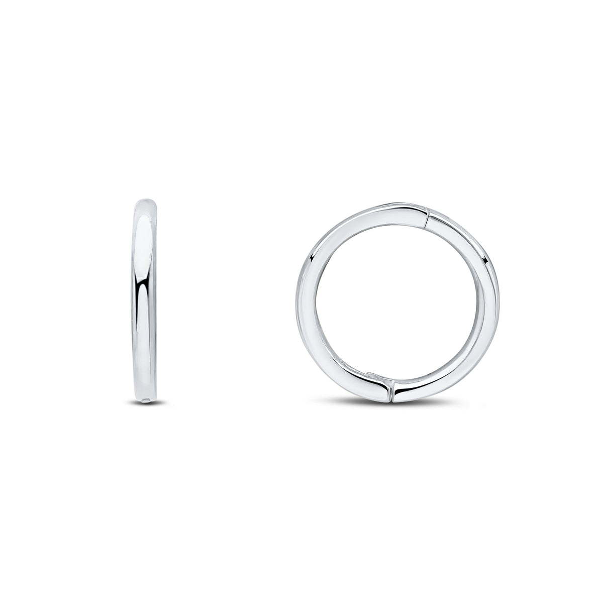 9CT WG HINGED SLEEPER HOOP EARRINGS. 10MM OUTER DIAMETER