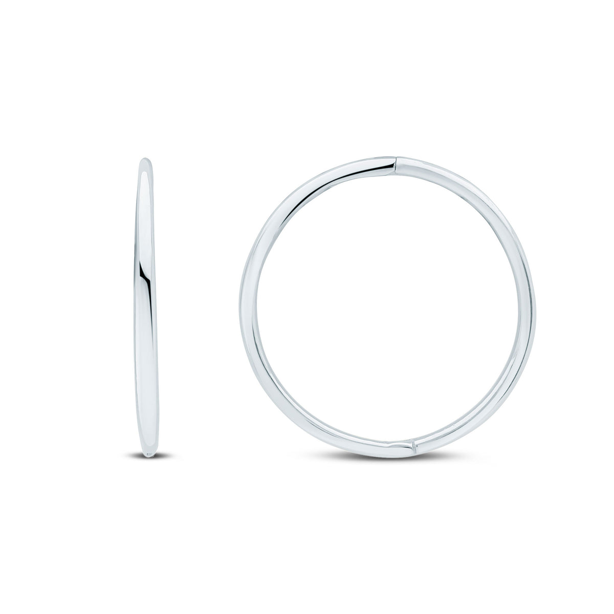 9CT WG HINGED SLEEPER HOOP EARRINGS. 18MM OUTER DIAMETER
