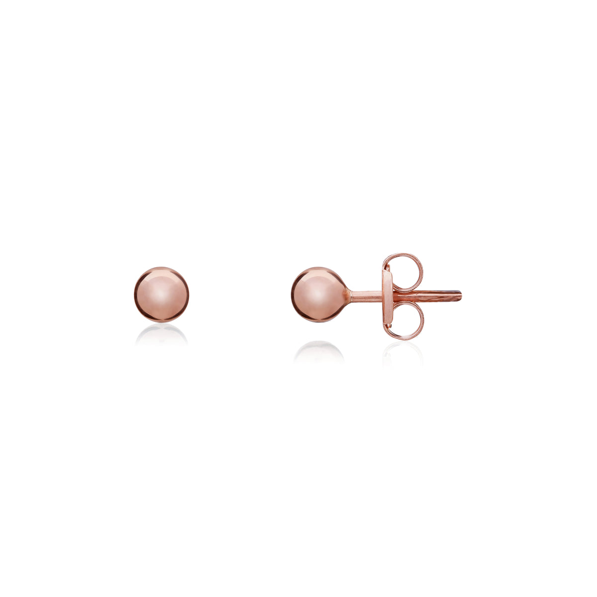 9CT ROSE GOLD 3MM POLISHED BALL STUDS