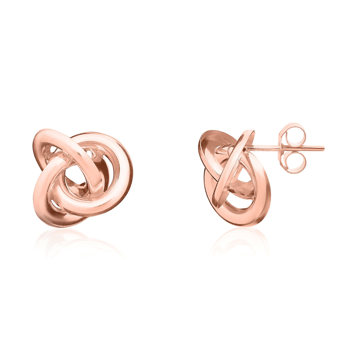 9CT RG POLISHED SIMPLE WOOLMARK KNOT EARRINGS
