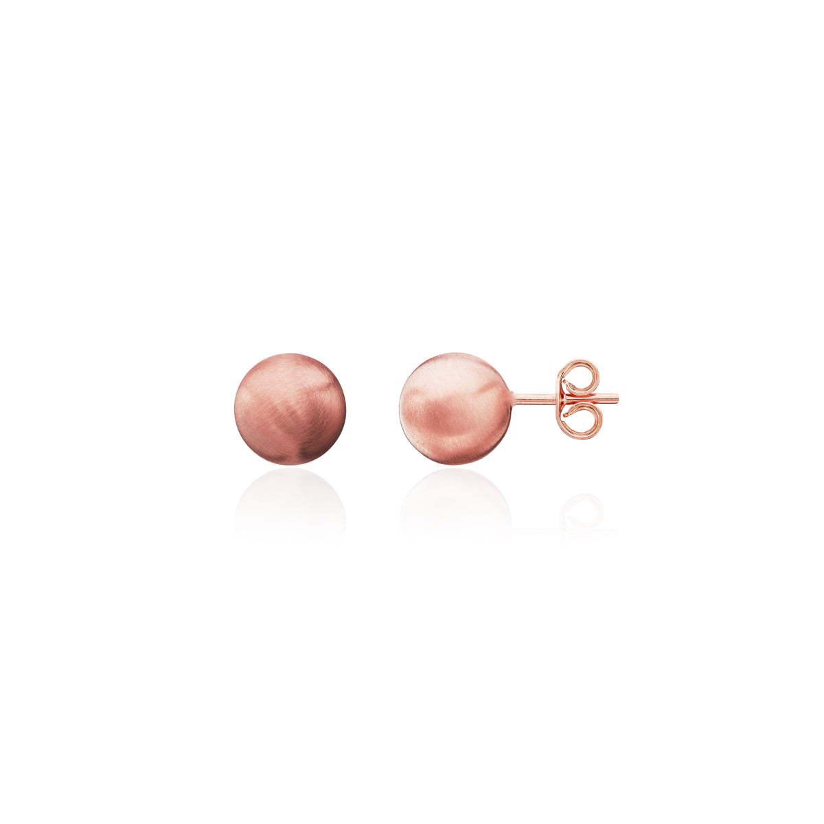 9CT RG SATIN 6MM BALL STUD EARRINGS