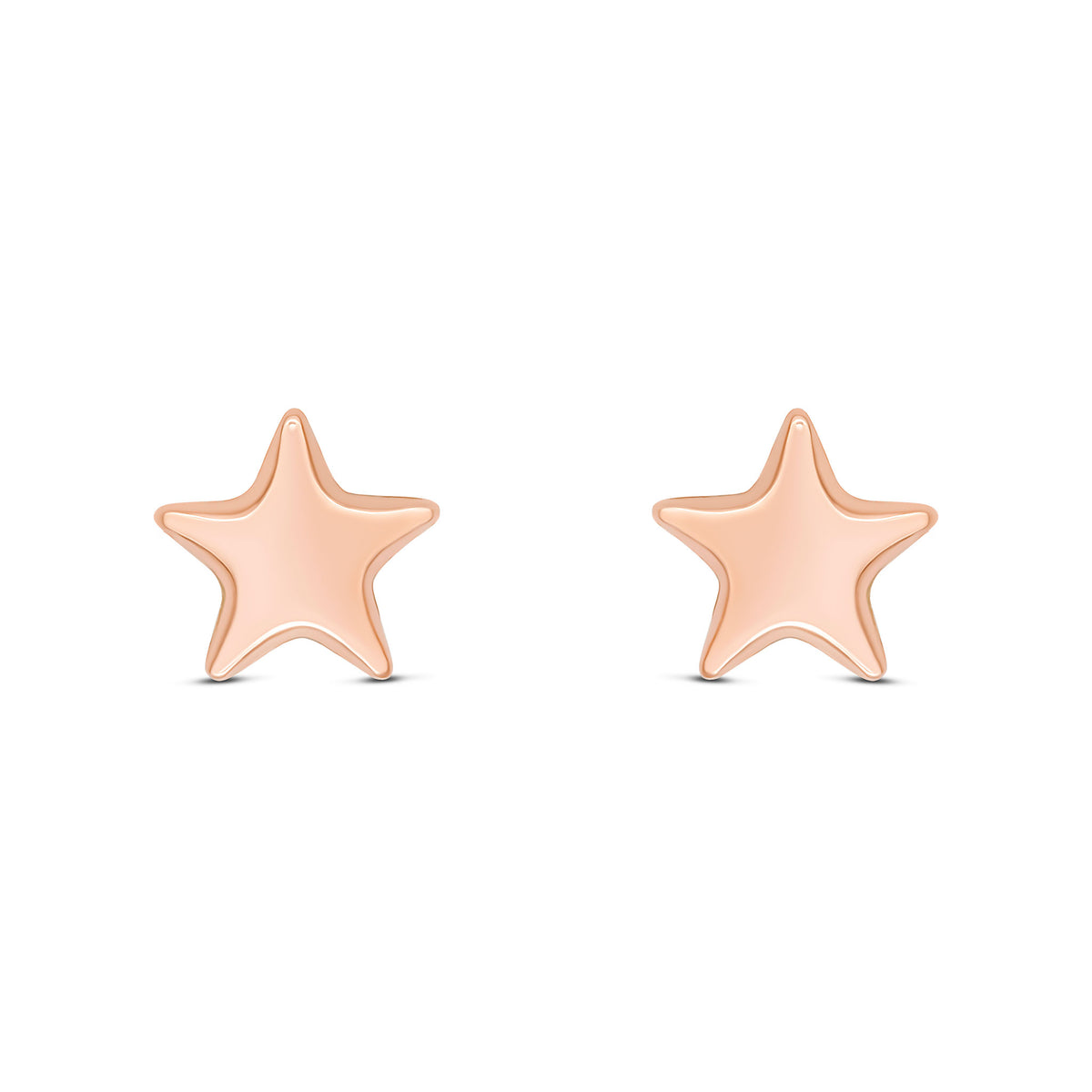 9CT ROSE GOLD POLISHED FINISH 9MM STAR STUD EARRINGS