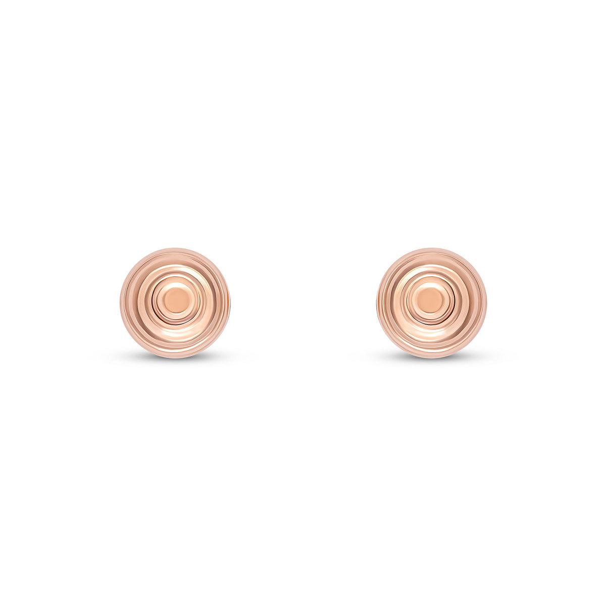 9CT ROSE GOLD STRIPED/POLISHED 7MM BALL STUD EARRINGS