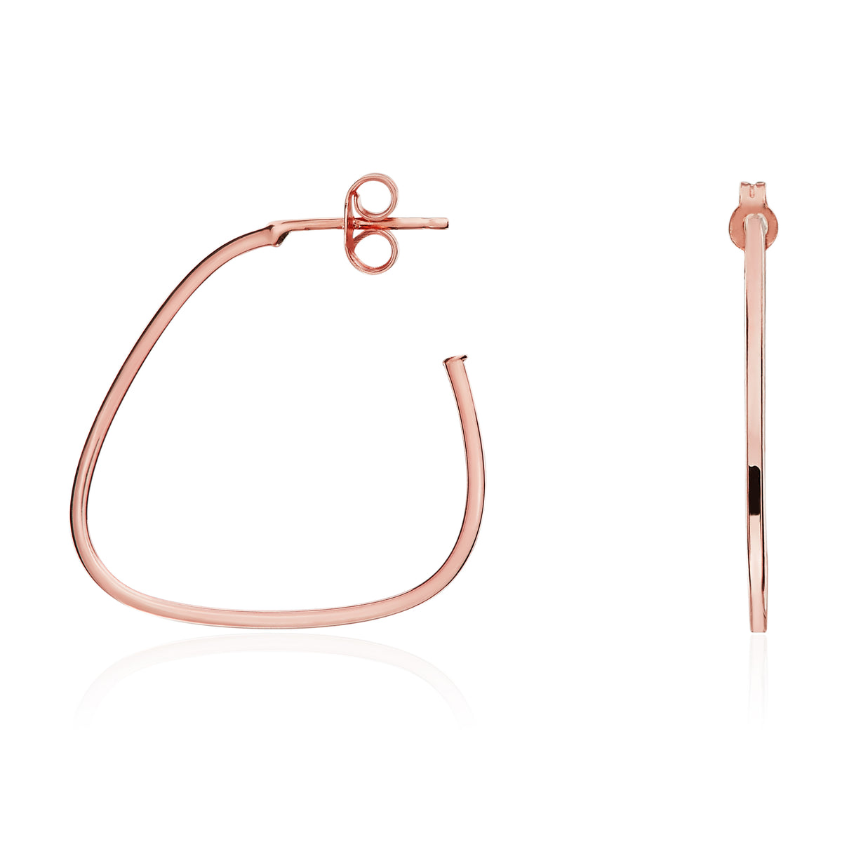 9CT RG TRIANGULAR HOOP WITH PEG & SCROLL FITTING
