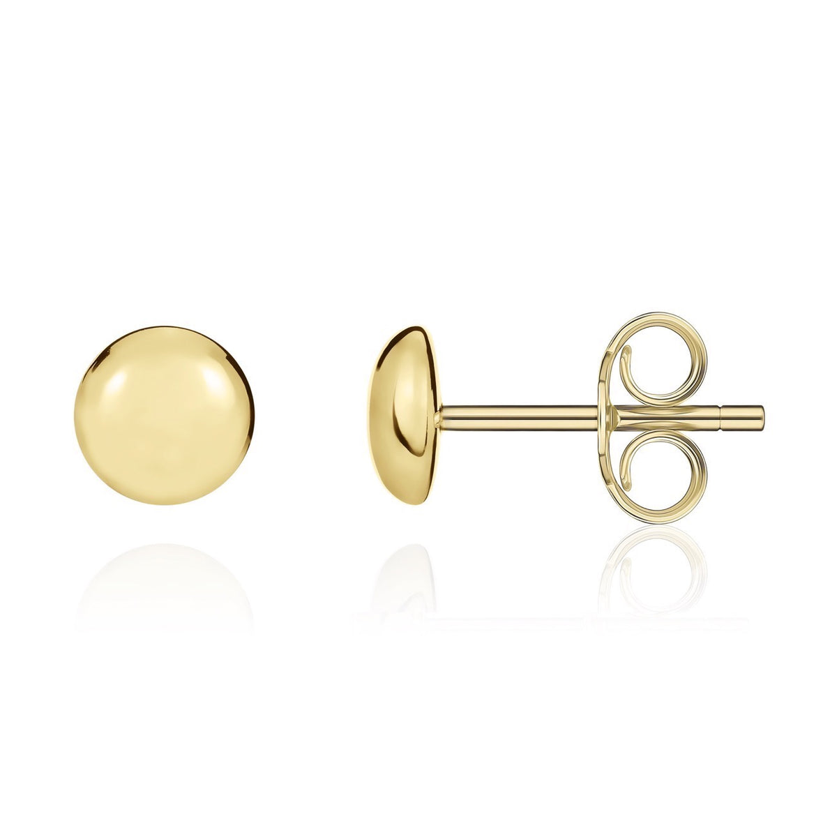 18CT YELLOW GOLD 7MM POLISHED BUTTON STUDS