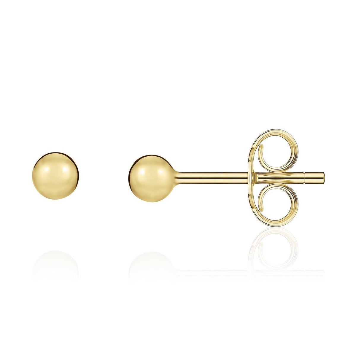 18CT YELLOW GOLD 4MM POLISHED BALL EARSTUDS