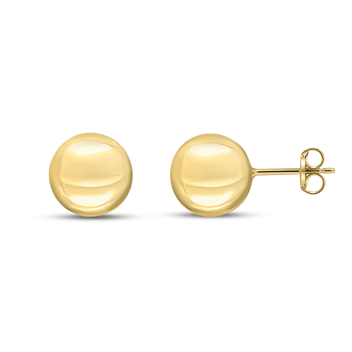 18CT YELLOW GOLD 10MM POLISHED BALL EARSTUDS