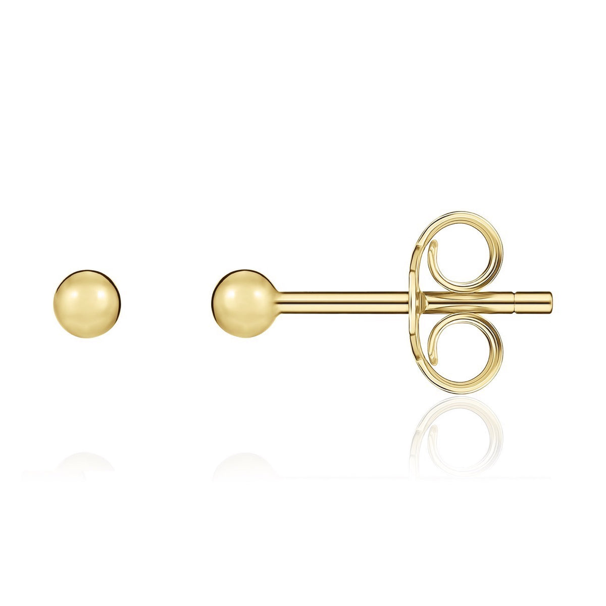 18CT YELLOW GOLD 3MM POLISHED BALL STUDS