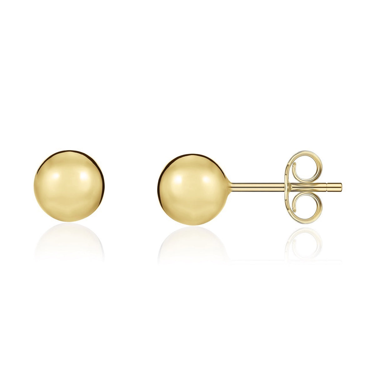 18CT YELLOW GOLD 8MM POLISHED BALL STUDS