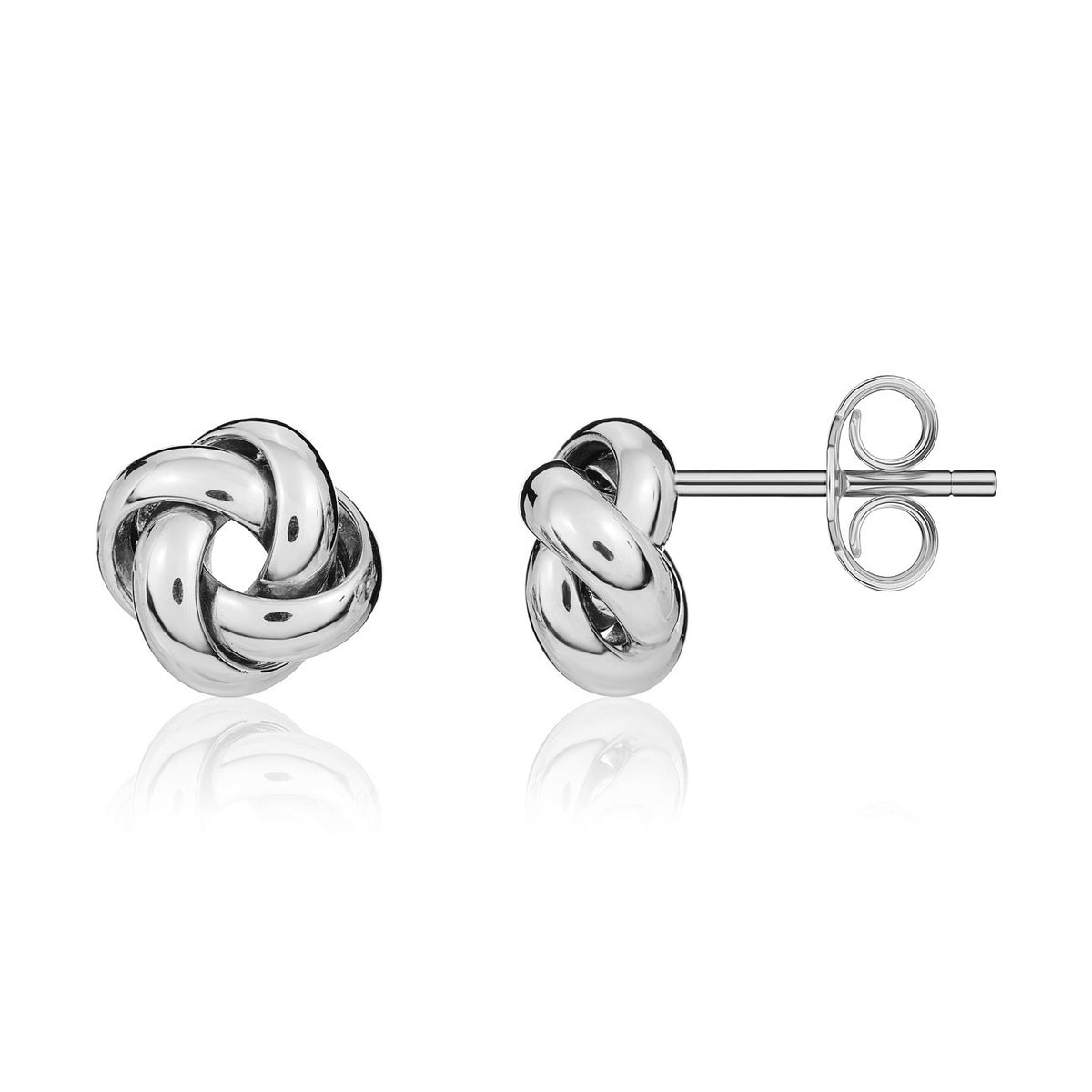 18CT WG POLISHED 4 STRAND KNOT EARRINGS