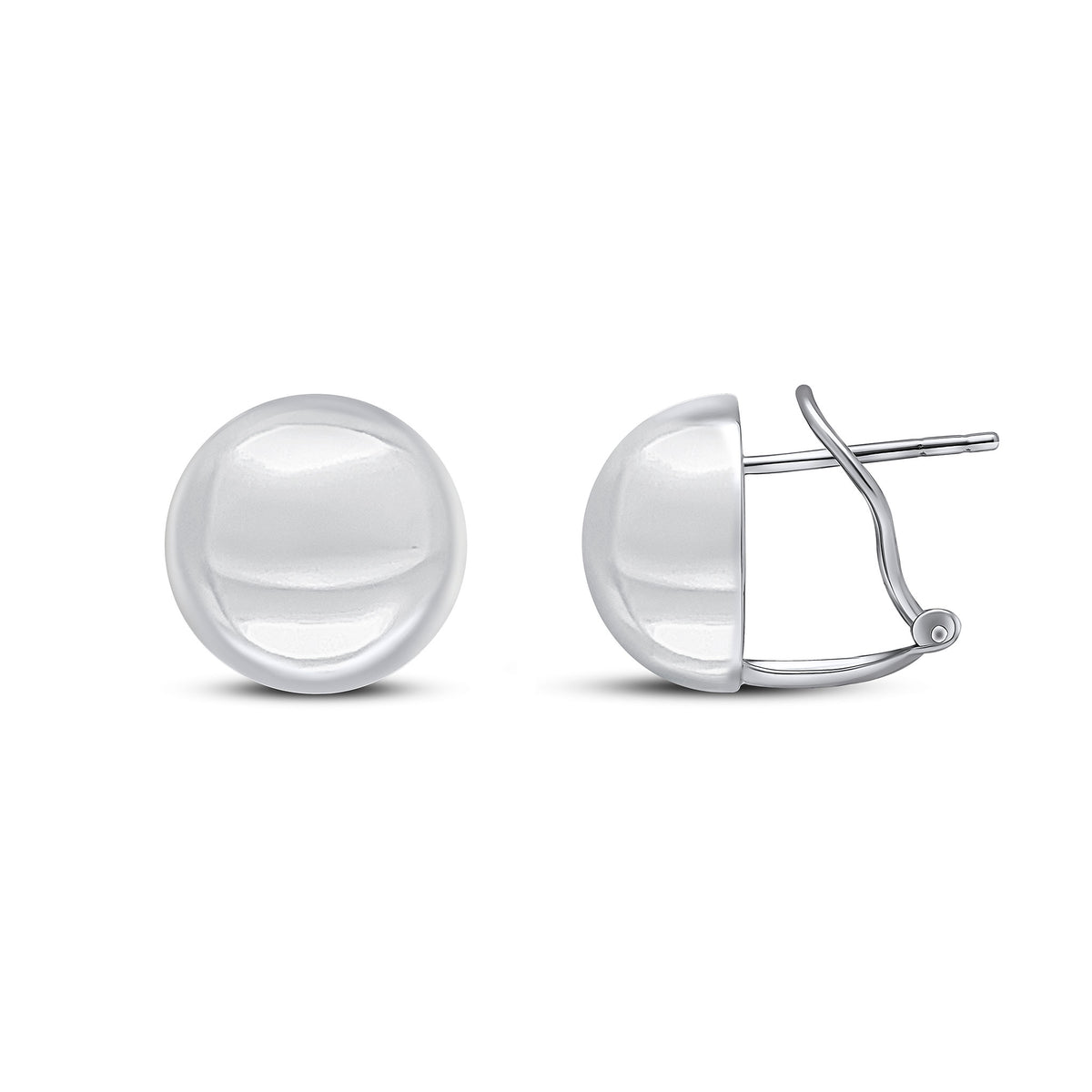 9WG POLISHED DOME PEG & CLIP EARRINGS