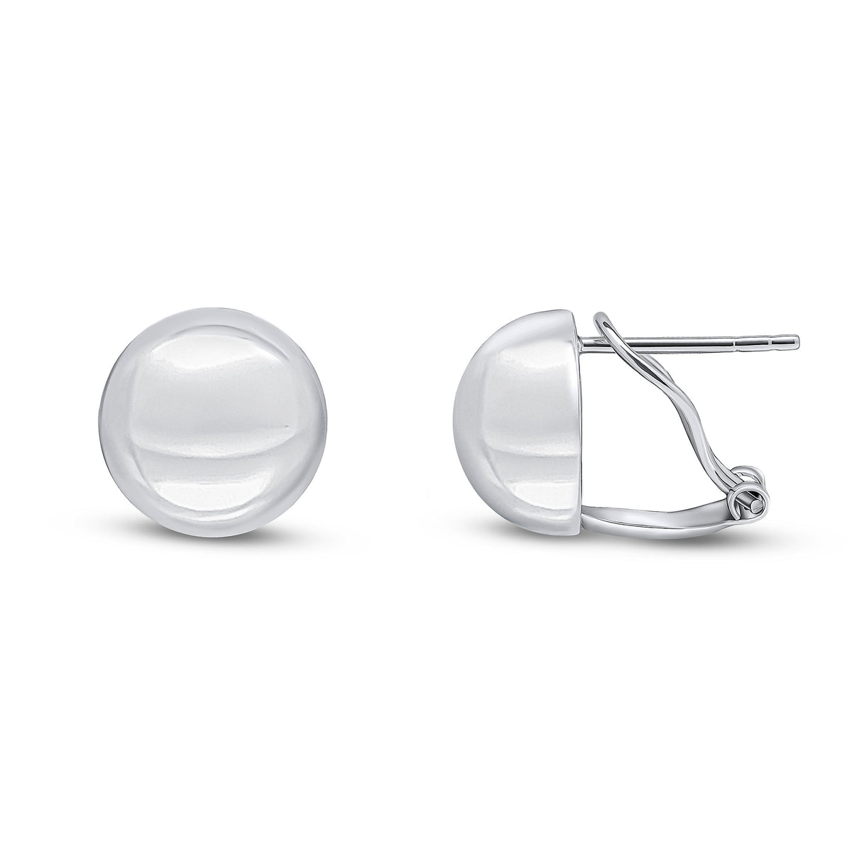 9WG POLISHED DOME PEG & CLIP EARRINGS