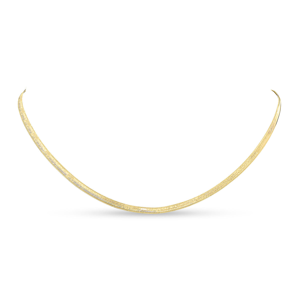 18CT YELLOW GOLD 3MM FLAT SNAKE NECKLACE