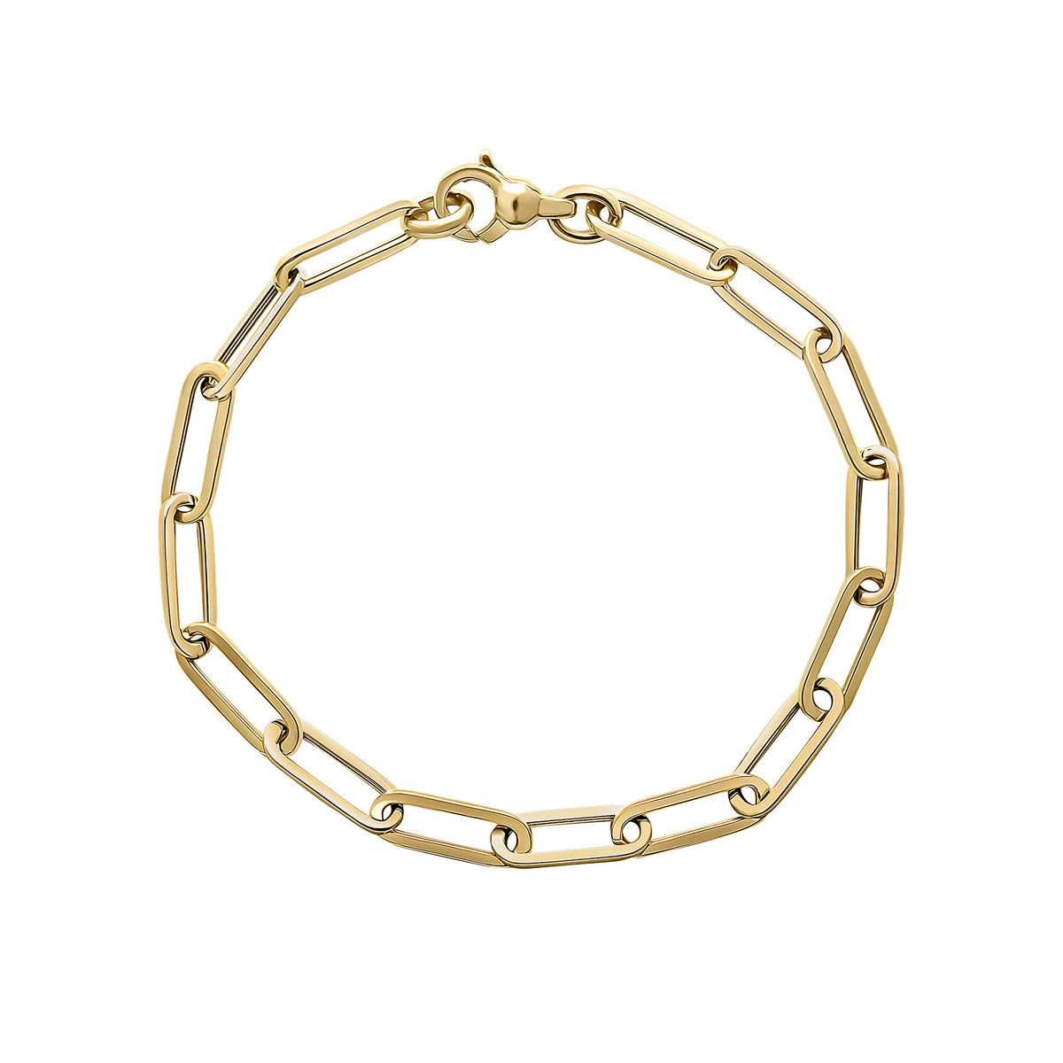 9CT YELLOW GOLD OVAL PAPERCHAIN LINK BRACELET